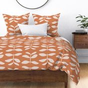 Simple Leaves / large scale / rust brown minimal modern botanical pattern design