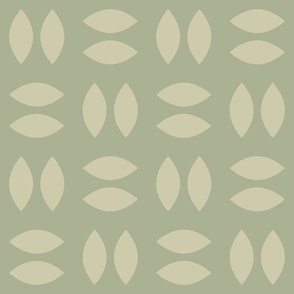 Double Pointed Shapes _ Light Sage Green_ Thistle Green _ Geometric