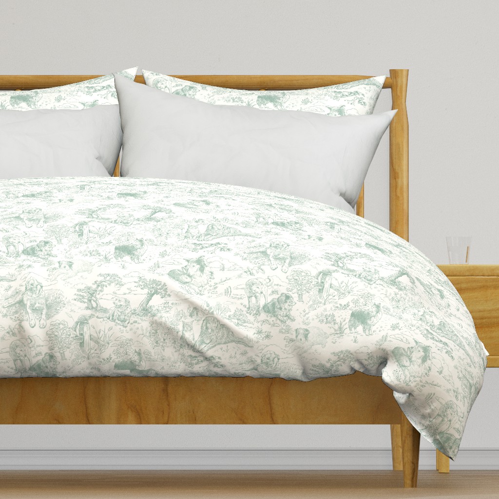 Country Dogs Toile Medium Pine