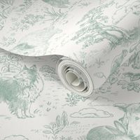 Country Dogs Toile Medium Pine