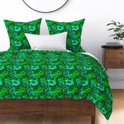 A Bed of Bright Green Roses  