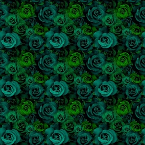 Big rose wallpaper in emerald  I Love Wallpaper