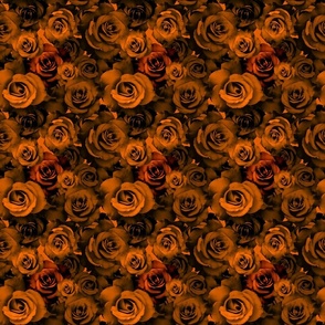 A Bed of Dark Orange Roses (small scale) 