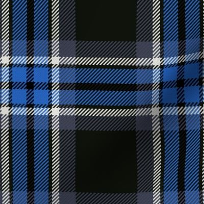 Town Square Plaid in Black Gray and Royal Blue
