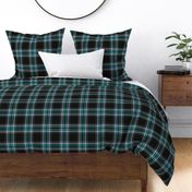 Town Square Plaid in Black Gray and Teal Blue