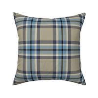 Town Square Plaid in Beige Gray and Sky Blue