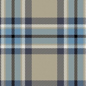 Town Square Plaid in Beige Gray and Sky Blue