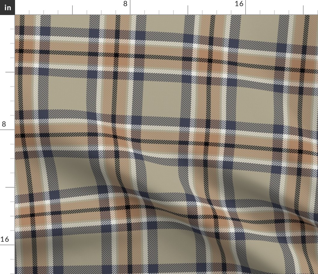 Town Square Plaid in Beige Gray and Light Brown