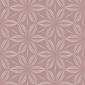 Flowers and Lines _ Creamy White_ Dusty Rose _ Floral