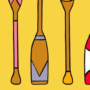 Painted Paddles on yellow - large format