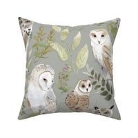 Owl Forest- on light gray (large scale)