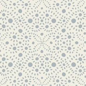 hand drawn pattern dots_creamy white, French grey blue_polka dots