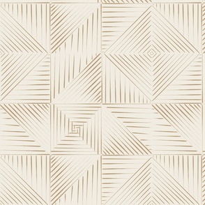 Line Quilt | Creamy White,  Lion Gold | Southwest Rustic Boho Geometric
