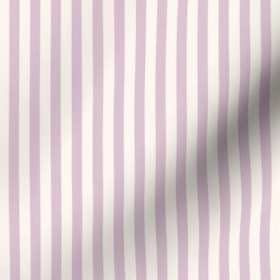 narrow even stripe light lilac and cream