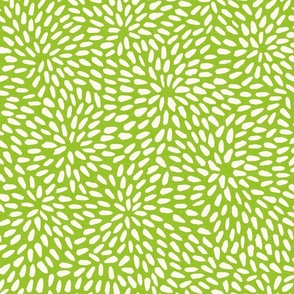 Bohemian Texture - Hand Drawn Shapes on Vibrant Green / Large