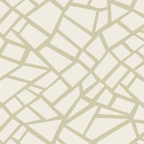 Mosaic Shapes | Creamy White, Thistle Green | Geometric Paper Cut