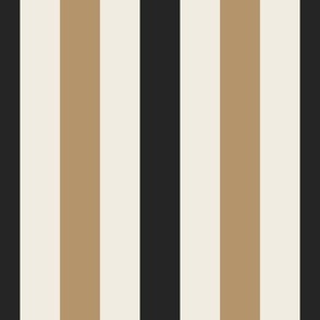 Spaced Stripes | Creamy White, Lion Gold, Raisin Black | Bold Vertical Stripe 