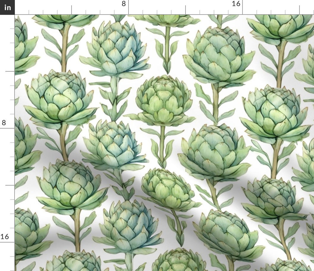 Watercolor Artichokes Illustration