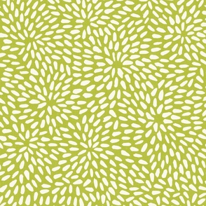 Bohemian Texture - Hand Drawn Shapes on Lime Green / Large