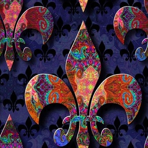 Swirl Textured Fleur De Lis