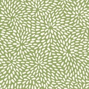 Bohemian Texture - Hand Drawn Shapes on Sage Green / Large