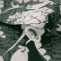 Black and white floral wallpaper