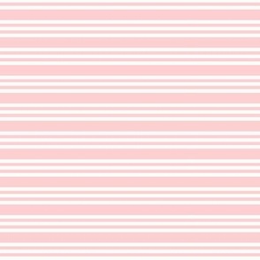 Reverse Bandy Stripe: Pink & White Horizontal Stripe, Millennial Pink Triple Stripe