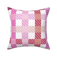  Playful Plaid in shades of pink on white  - large scale