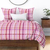  Playful Plaid in shades of pink on white  - medium scale