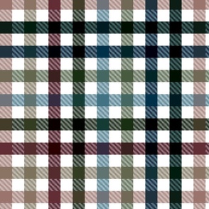 Playful Plaid from green to beige, and a warm brown on white  - medium scale