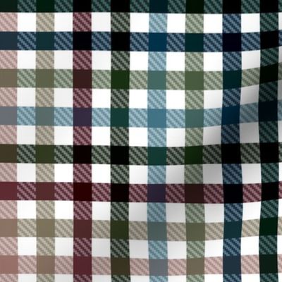  Playful Plaid from green to beige, and a warm brown on white  - small scale