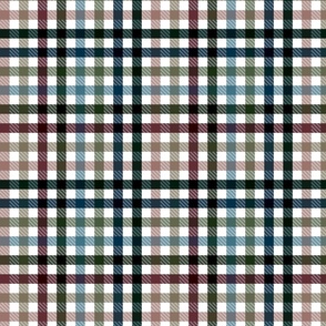  Playful Plaid from green to beige, and a warm brown on white  - small scale