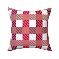  Playful Plaid shades of red on white  - large scale