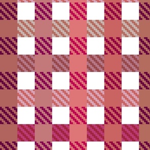  Playful Plaid shades of red on white  - large scale