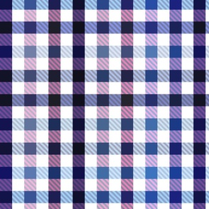  Playful Plaid from blue to pink and purple on white  - small scale