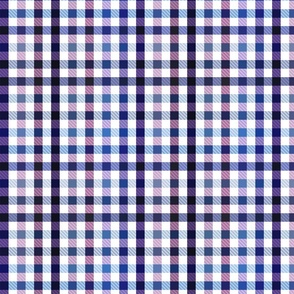  Playful Plaid from blue to pink and purple on white  - medium scale