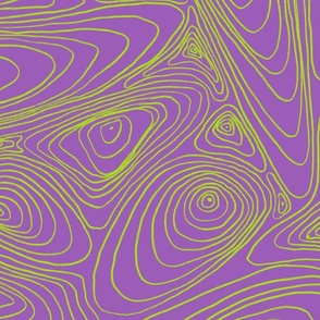 Geometric organic lines. Earth lines. Maps. Map height lines. Violet and electric green