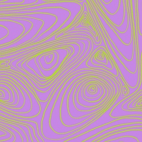 Geometric organic lines. Earth lines. Maps. Map height lines. Lavender and electric green
