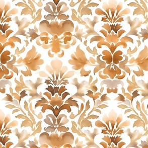 Watercolor Damask in Gold