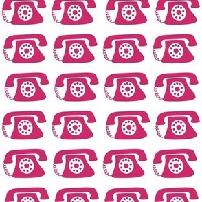 Ring Ring - Dark Pink Old-Fashioned Rotary Telephones