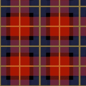 noble and elegant tartan / plaid in red and royal blue - medium scale