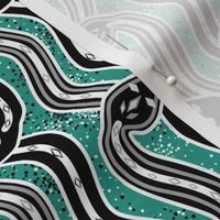 Snakes a-slither on dark turquoise by Su_G_©SuSchaefer