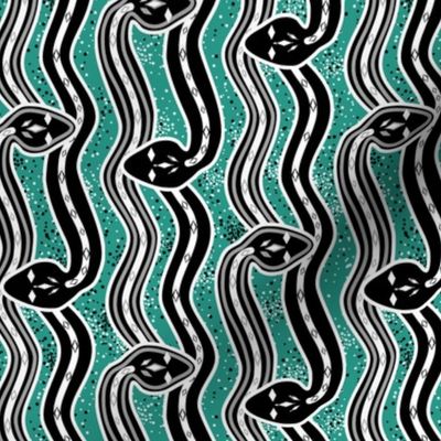 Snakes a-slither on dark turquoise by Su_G_©SuSchaefer