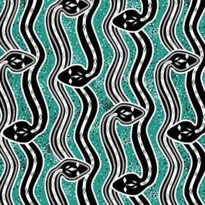 Snakes a-slither on dark turquoise by Su_G_©SuSchaefer