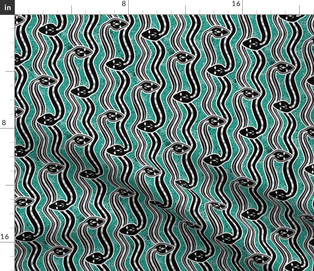 Snakes a-slither on dark turquoise by Su_G_©SuSchaefer