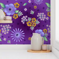 24" LARGE Vintage Iris ombre floral