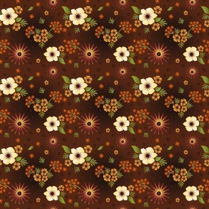 6" SMALL Vintage Mocha Floral