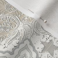 Hand drawn lace - Moon amongst the leaves-Neutral-Higher contrast