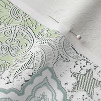 Hand drawn lace - Moon amongst the leaves-Greenery