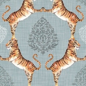 Big Cat Damask (silver) MED / tiger